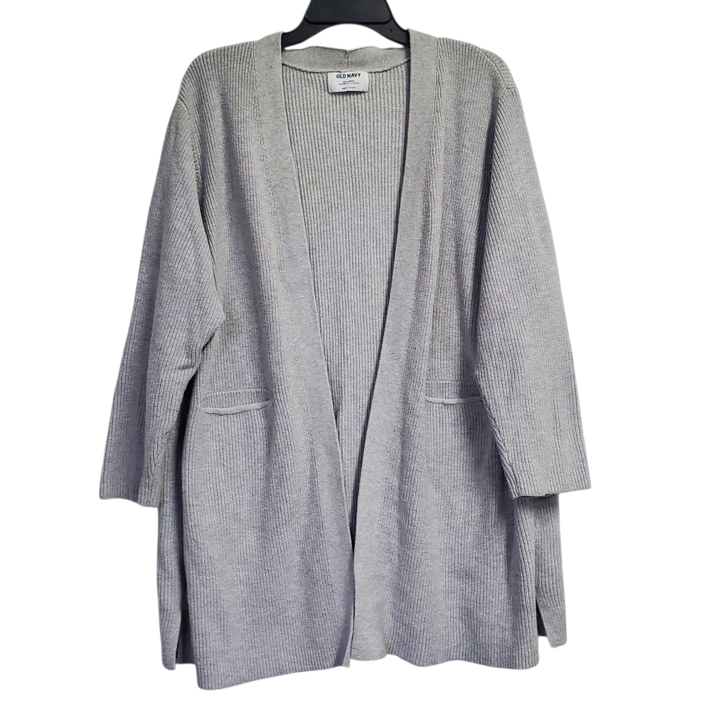 Old Navy Women's Gray Open-Front Cardigan Sweater Size XXL Petite
